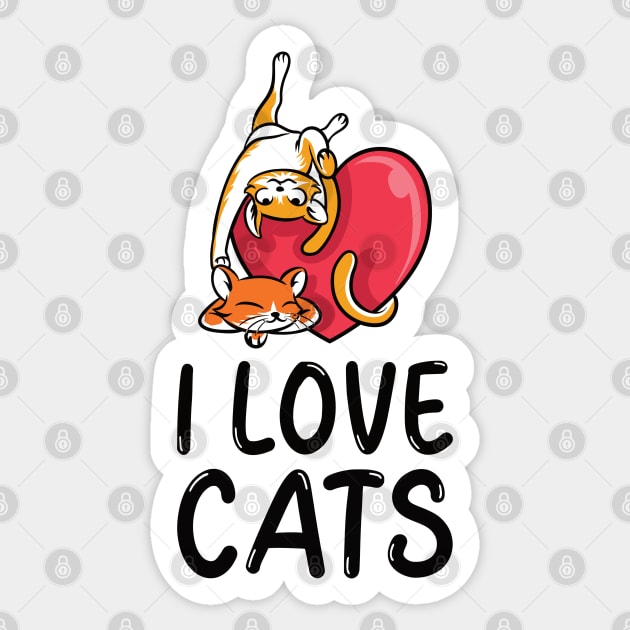 I Love Cats Sticker by DPattonPD